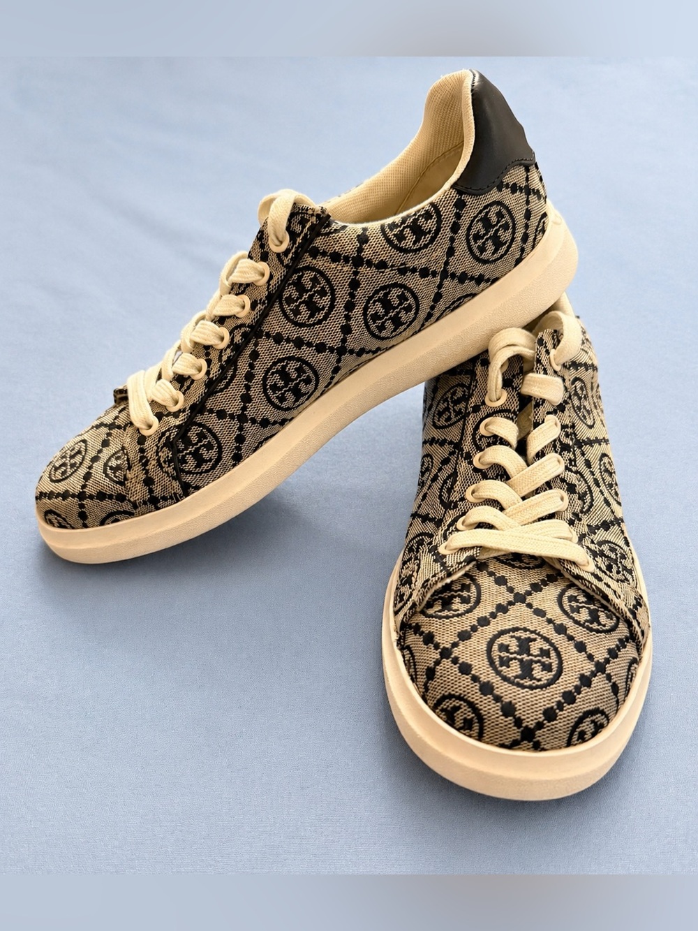 Tory Burch T-Monogram Howell Court Jacquard Sneakers Size 7.5